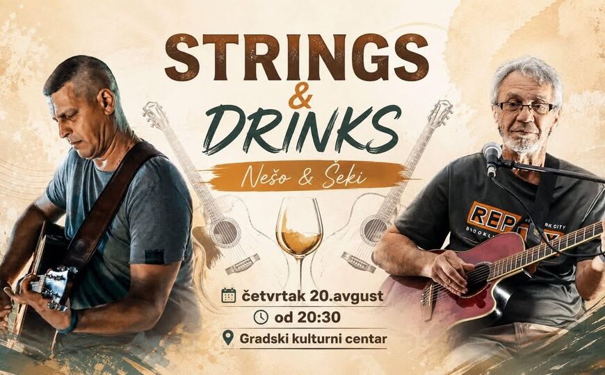 „Strings & Drinks“ у четвртак у ГКЦ-у: Шеки и Нешо доносе акустични звук